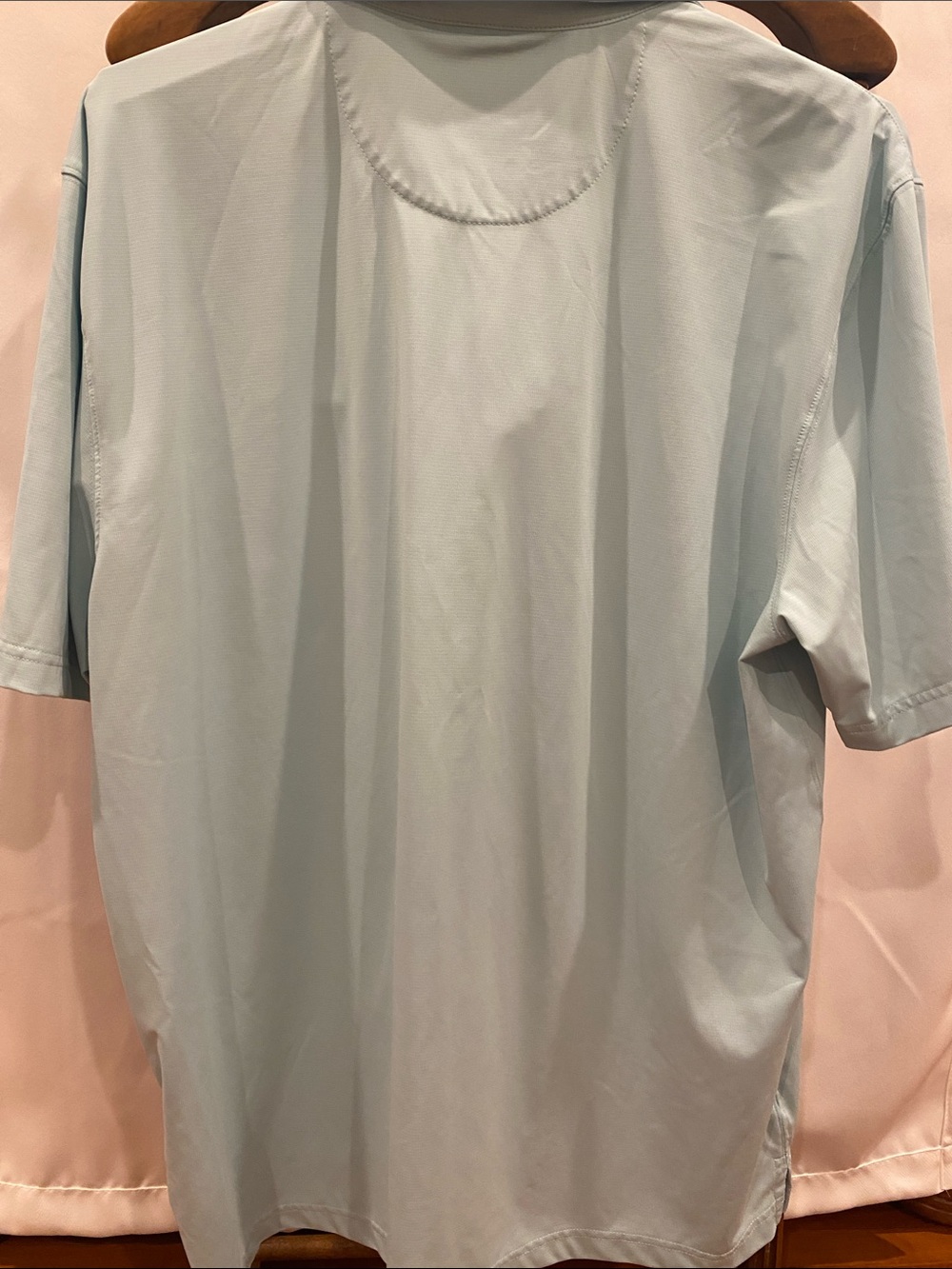 Men's Light Blue Performance Polo Shirt - Picture 4 of 6